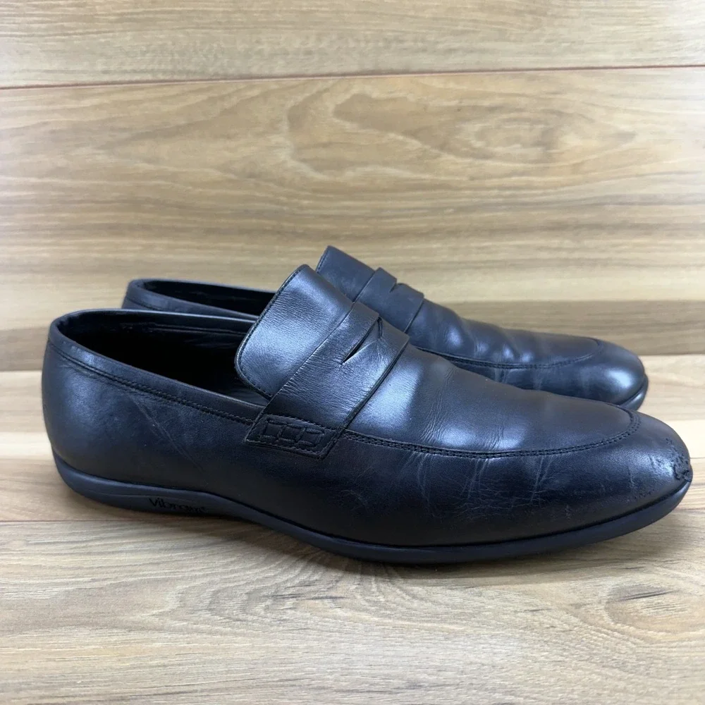 Allen Edmonds Lake Como Penny Loafers‎ Mens 11 11.5 ? Vibram Soles Black Leather